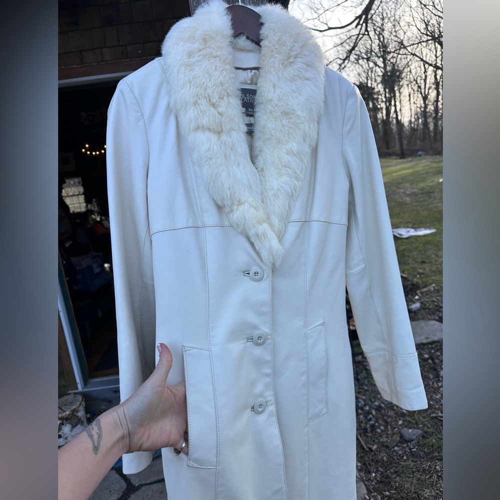 Wilson’s Genuine Leather White Trench - Picture 6 of 8